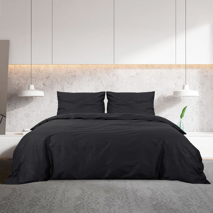vidaXL Duvet Cover Set Black 140x200 cm Light-weight Microfiber
