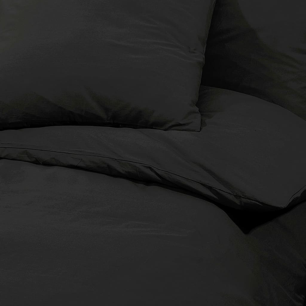 vidaXL Duvet Cover Set Black 225x220 cm Light-weight Microfiber