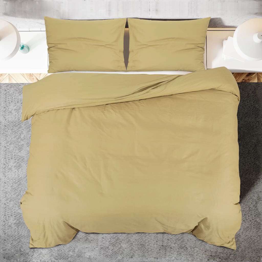 vidaXL Duvet Cover Set Taupe 240x220 cm Light-weight Microfiber