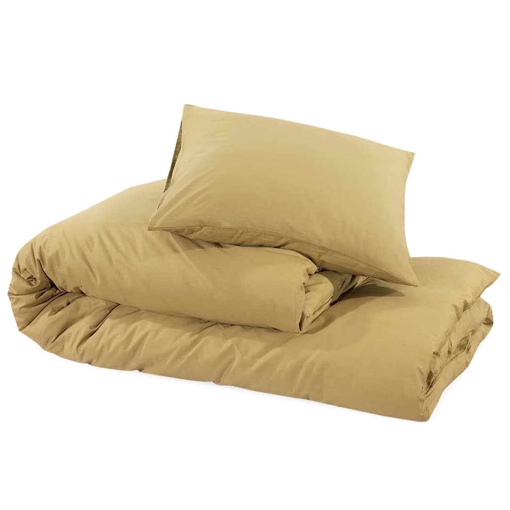 vidaXL Duvet Cover Set Taupe 240x220 cm Light-weight Microfiber