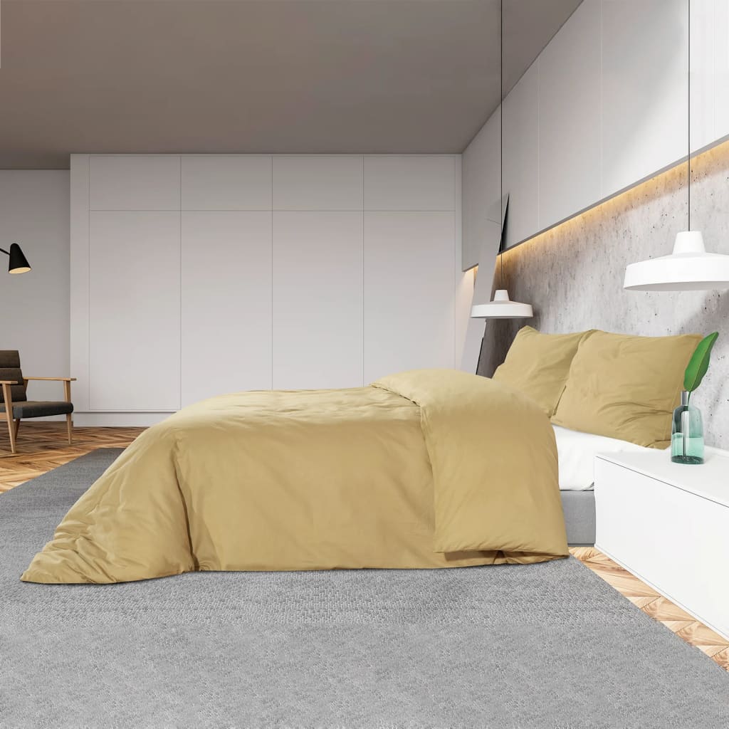 vidaXL Duvet Cover Set Taupe 200x200 cm Light-weight Microfiber