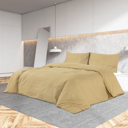 vidaXL Duvet Cover Set Taupe 200x200 cm Light-weight Microfiber