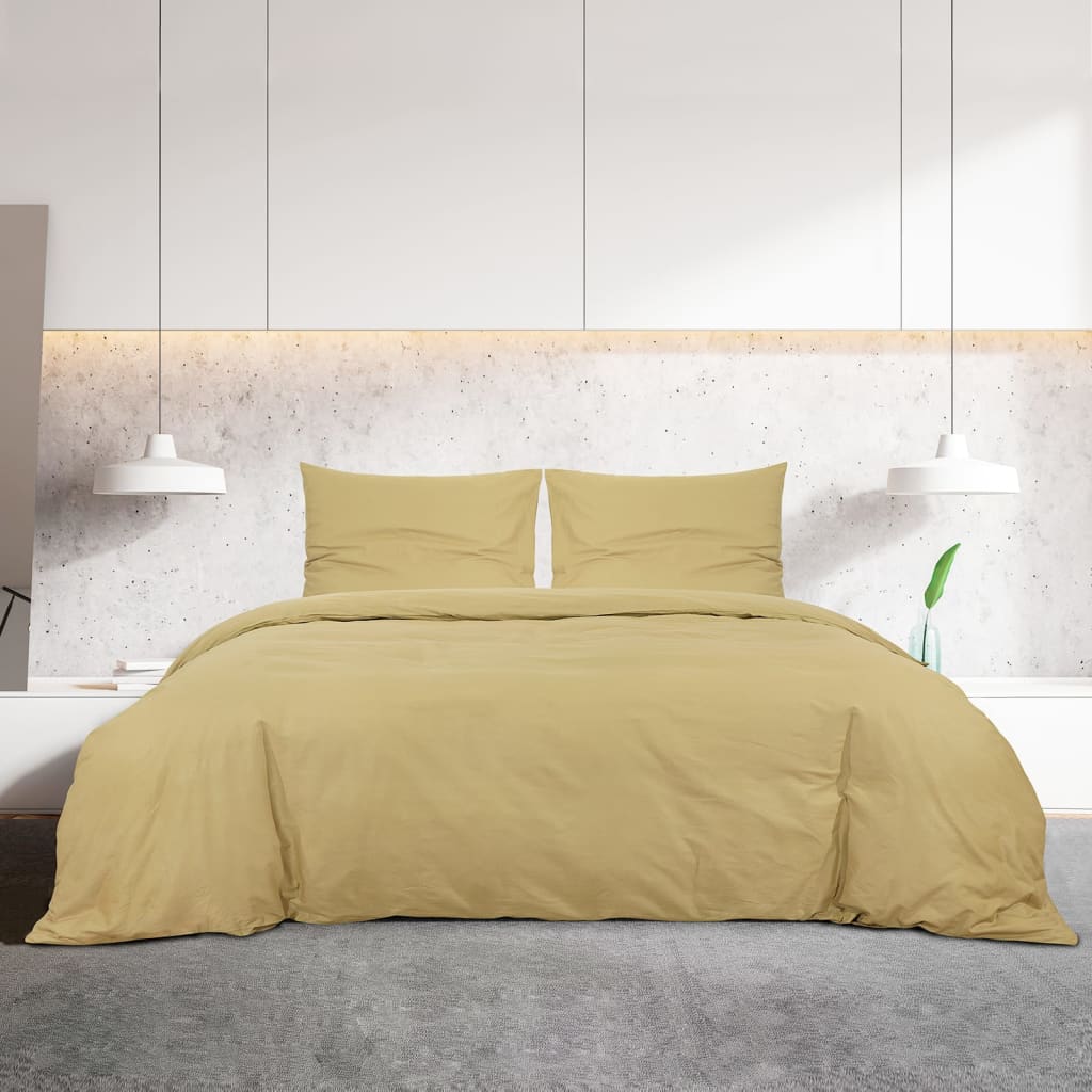 vidaXL Duvet Cover Set Taupe 200x220 cm Light-weight Microfiber