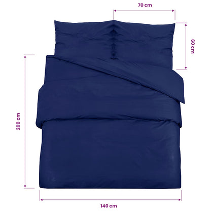 vidaXL Duvet Cover Set Navy Blue 140x200 cm Light-weight Microfiber