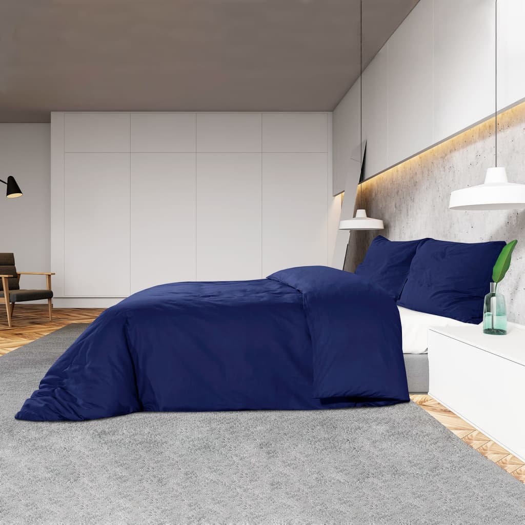 vidaXL Duvet Cover Set Navy Blue 260x240 cm Light-weight Microfiber