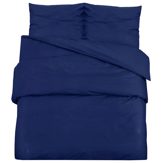 vidaXL Duvet Cover Set Navy Blue 155x220 cm Light-weight Microfiber