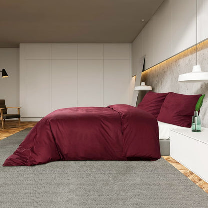 vidaXL Duvet Cover Set Bordeaux 155x220 cm Light-weight Microfiber