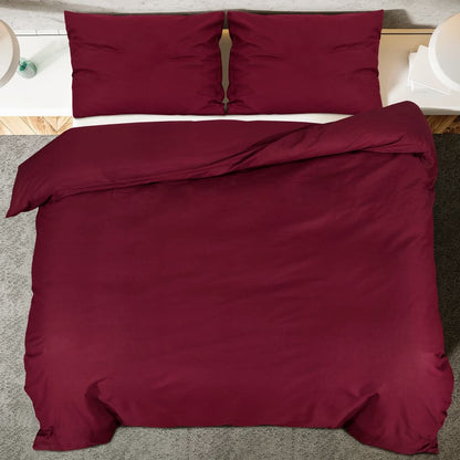 vidaXL Duvet Cover Set Bordeaux 225x220 cm Light-weight Microfiber