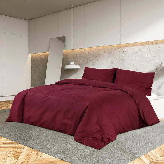vidaXL Duvet Cover Set Bordeaux 225x220 cm Light-weight Microfiber