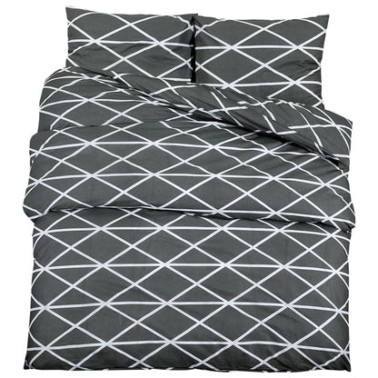 vidaXL Duvet Cover Set Grey 140x200 cm Cotton