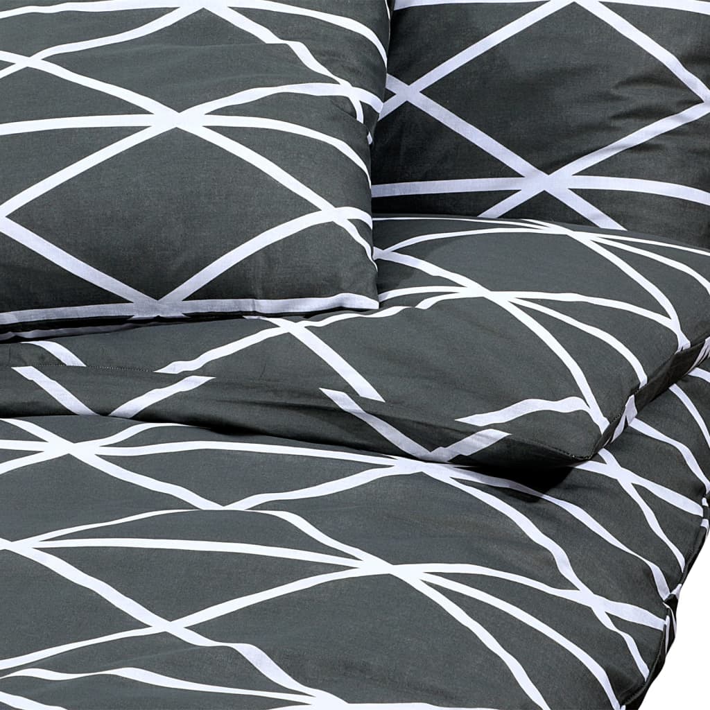 vidaXL Duvet Cover Set Grey 240x220 cm Cotton