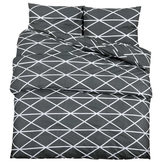 vidaXL Duvet Cover Set Grey 140x200 cm Cotton