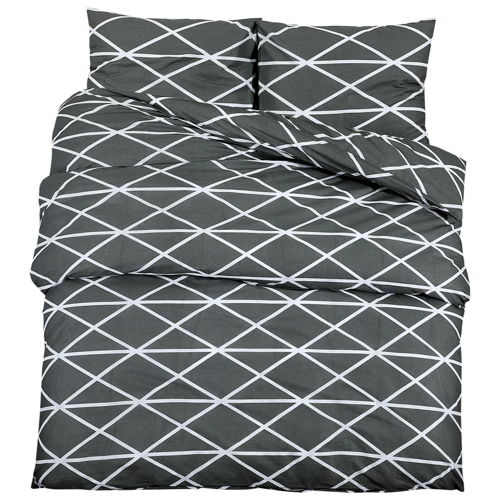vidaXL Duvet Cover Set Grey 220x240 cm Cotton