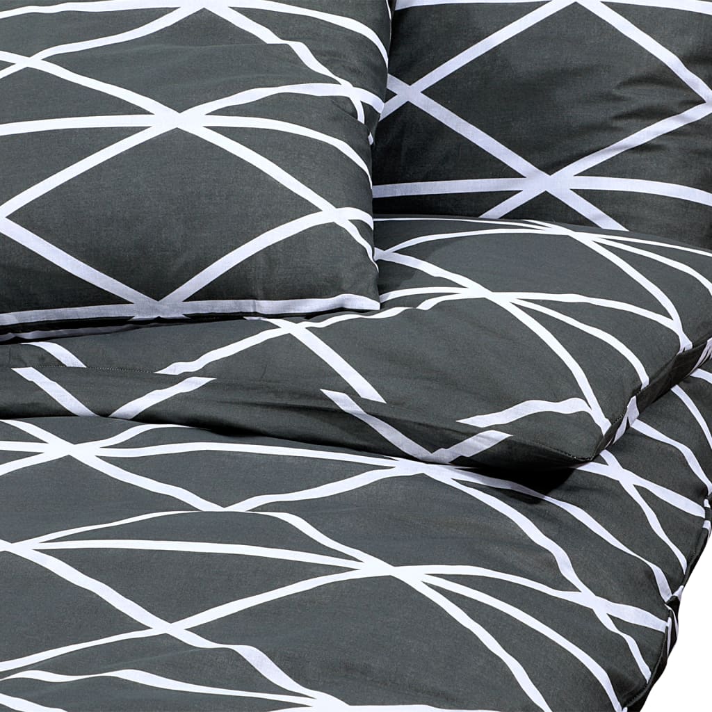 vidaXL Duvet Cover Set Grey 220x240 cm Cotton