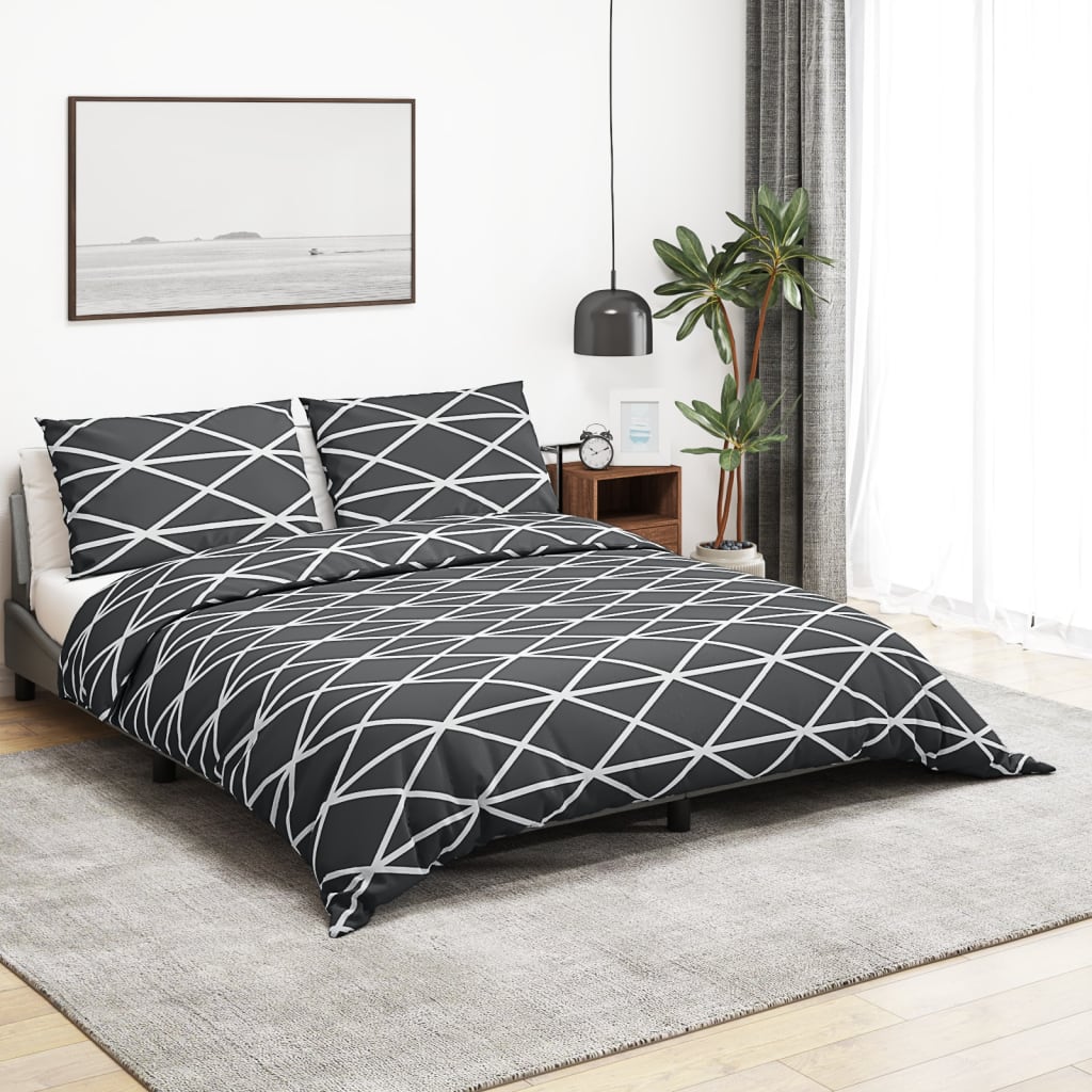 vidaXL Duvet Cover Set Grey 220x240 cm Cotton