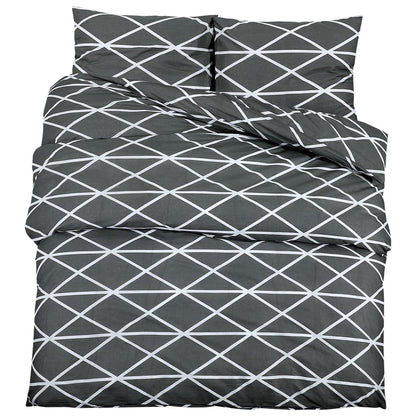 vidaXL Duvet Cover Set Grey 140x200 cm Cotton