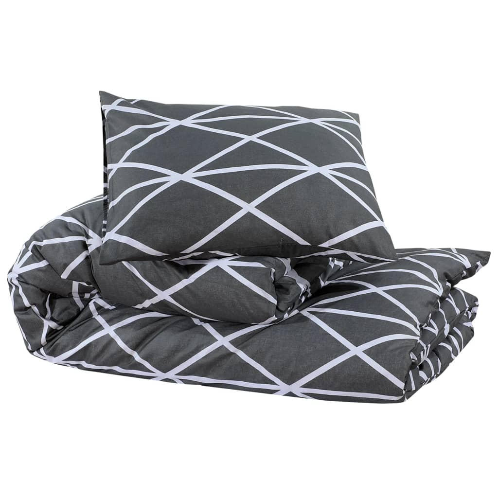 vidaXL Duvet Cover Set Grey 225x220 cm Cotton