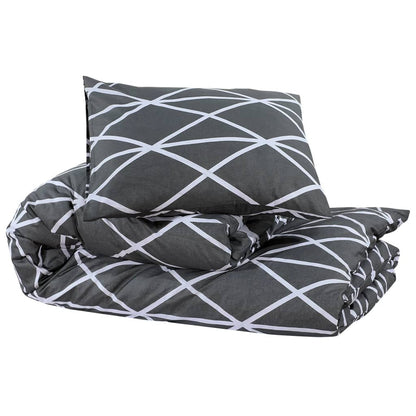 vidaXL Duvet Cover Set Grey 225x220 cm Cotton