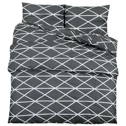 vidaXL Duvet Cover Set Grey 260x220 cm Cotton