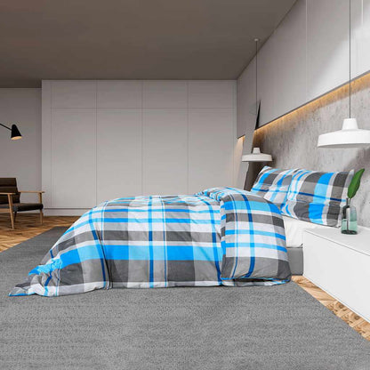 vidaXL Duvet Cover Set Blue and Grey 260x240 cm Cotton