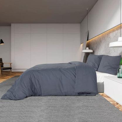 vidaXL Duvet Cover Set Anthracite 260x240 cm Cotton