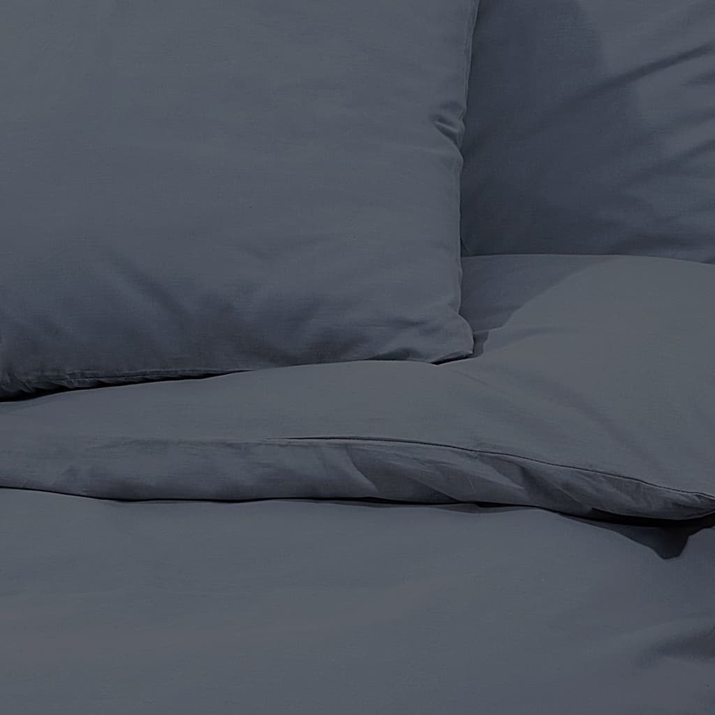 vidaXL Duvet Cover Set Anthracite 155x220 cm Cotton