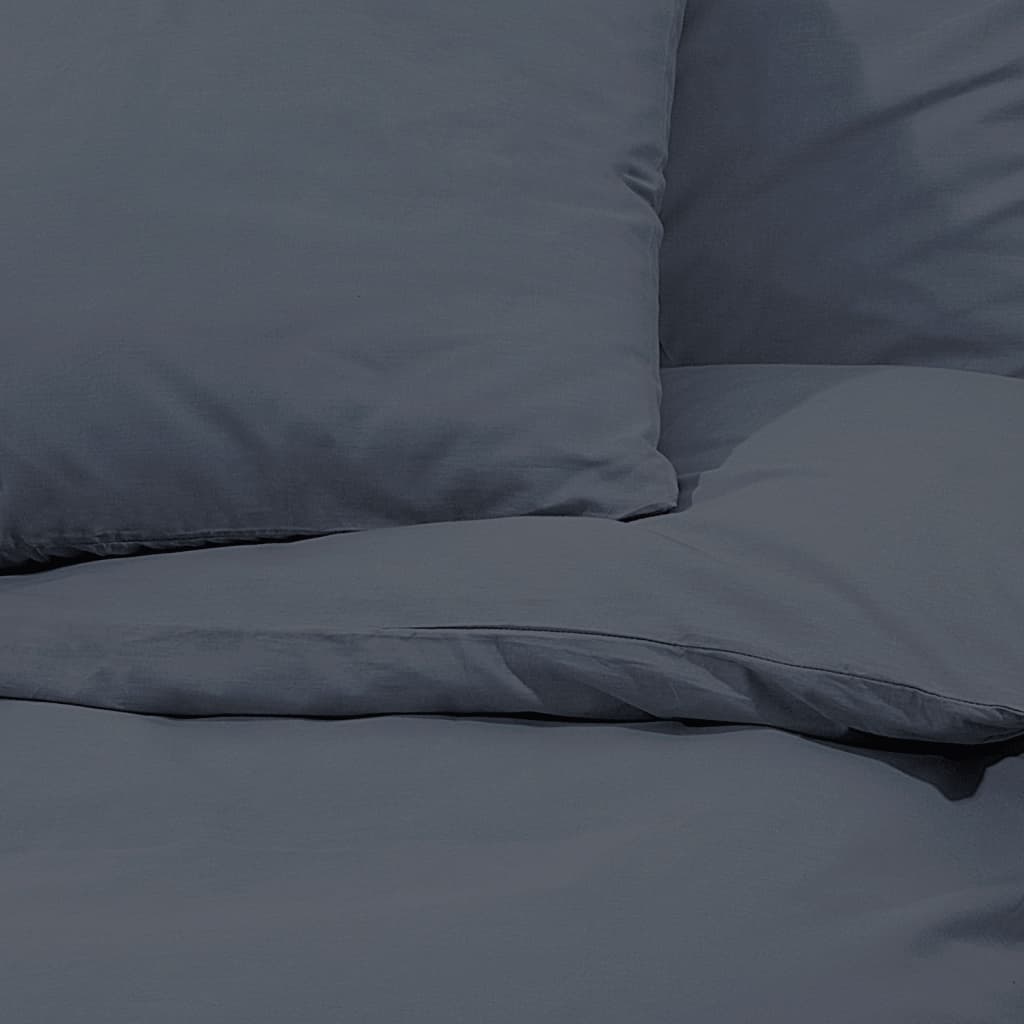 vidaXL Duvet Cover Set Anthracite 200x220 cm Cotton