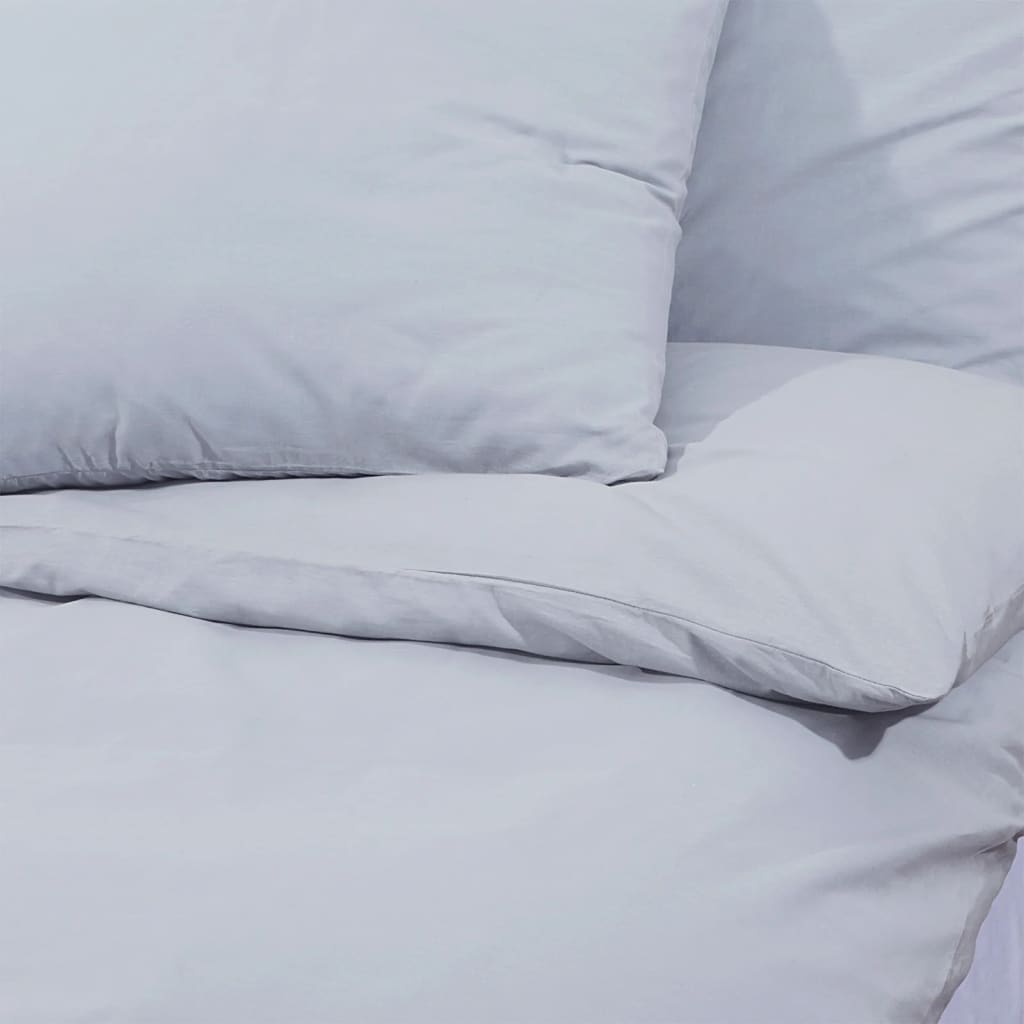 vidaXL Duvet Cover Set Grey 240x220 cm Cotton