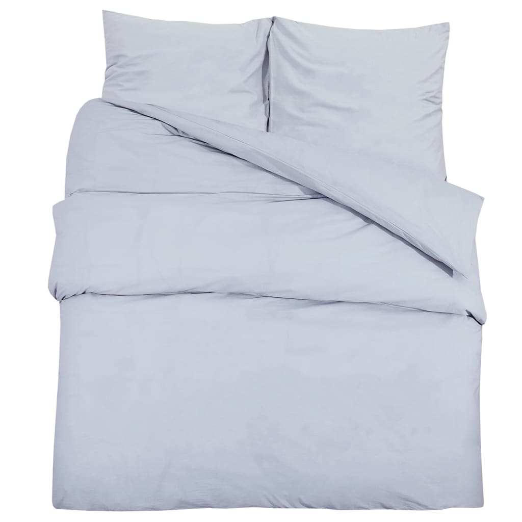 vidaXL Duvet Cover Set Grey 260x220 cm Cotton