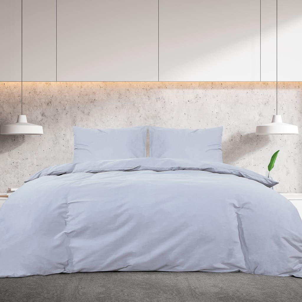 vidaXL Duvet Cover Set Grey 260x220 cm Cotton