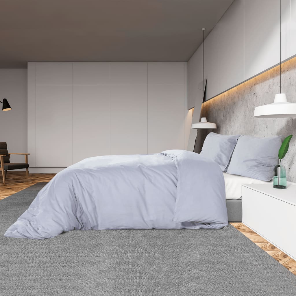 vidaXL Duvet Cover Set Grey 260x220 cm Cotton