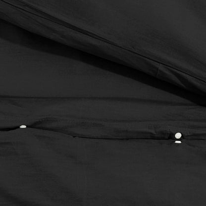 vidaXL Duvet Cover Set Black 135x200 cm Cotton