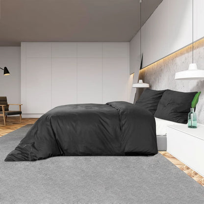 vidaXL Duvet Cover Set Black 200x220 cm Cotton