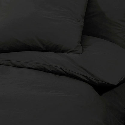 vidaXL Duvet Cover Set Black 200x220 cm Cotton