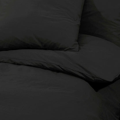 vidaXL Duvet Cover Set Black 260x220 cm Cotton
