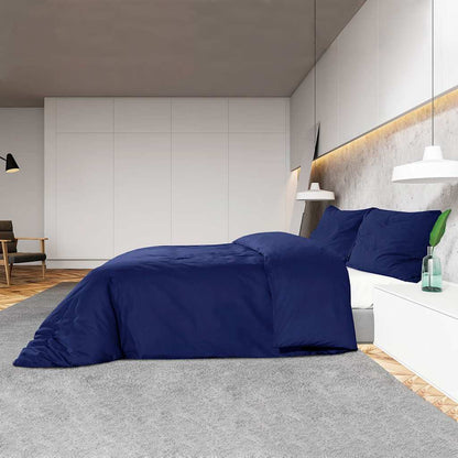 vidaXL Duvet Cover Set Navy Blue 240x220 cm Cotton