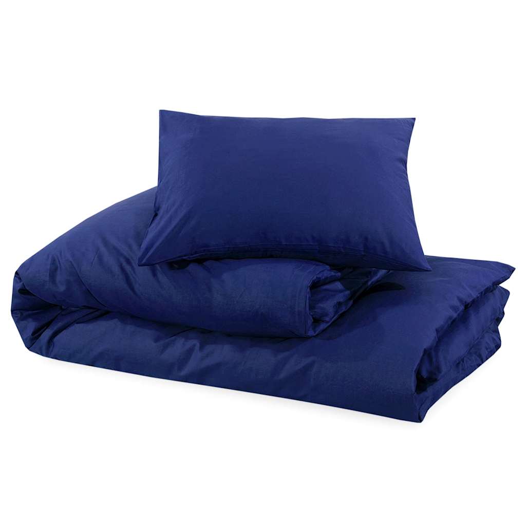vidaXL Duvet Cover Set Navy Blue 240x220 cm Cotton