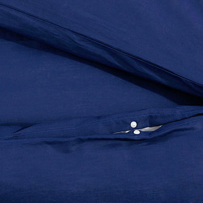 vidaXL Duvet Cover Set Navy Blue 240x220 cm Cotton