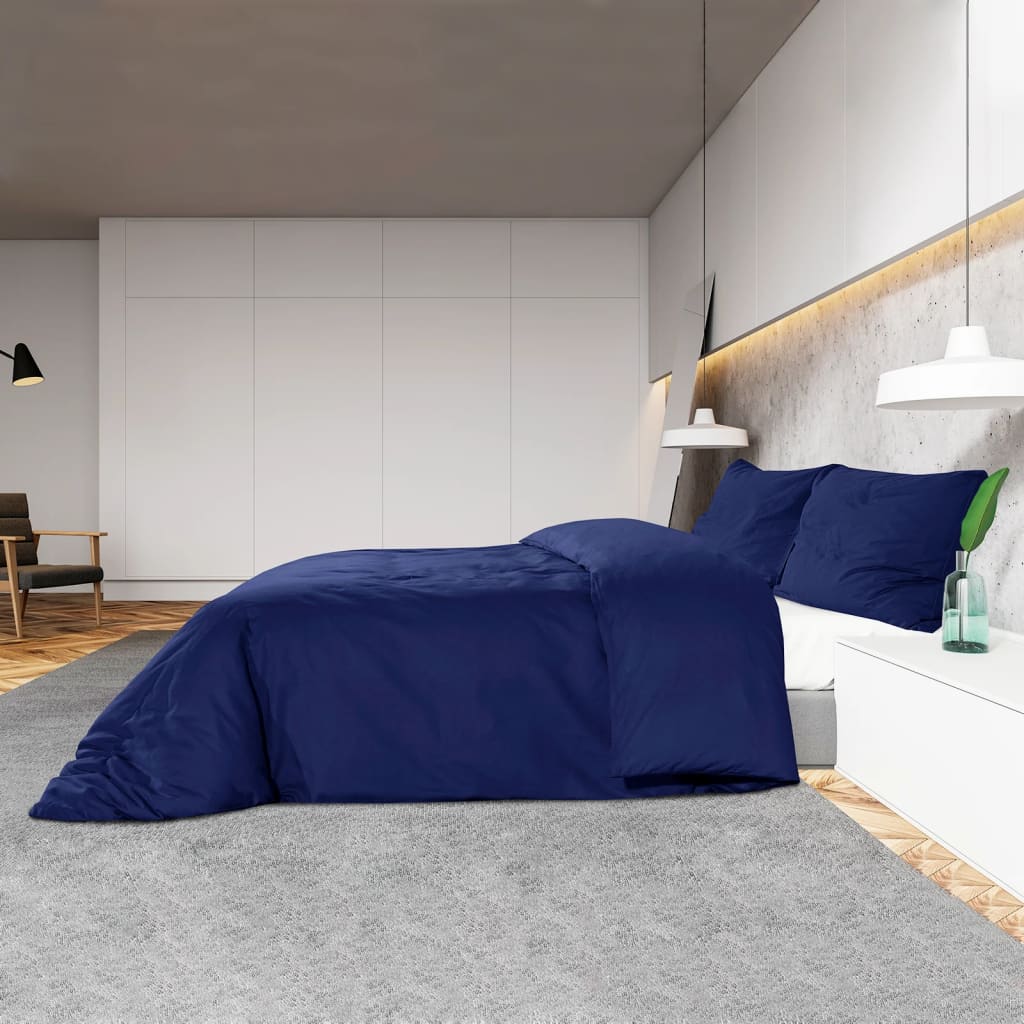 vidaXL Duvet Cover Set Navy Blue 260x220 cm Cotton