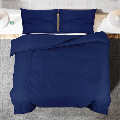 vidaXL Duvet Cover Set Navy Blue 260x220 cm Cotton