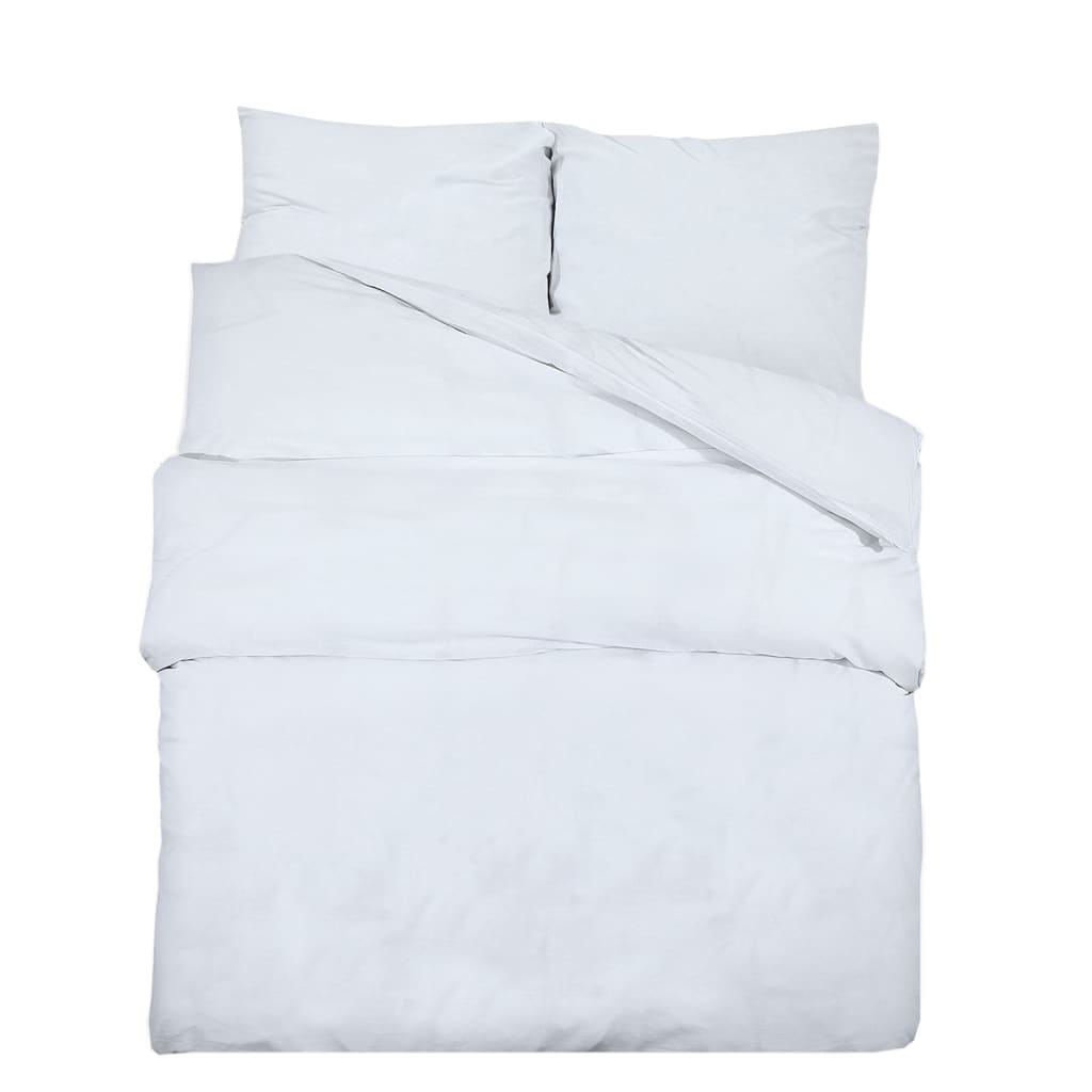 vidaXL Duvet Cover Set White 220x240 cm Cotton