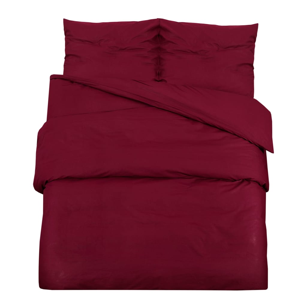 vidaXL Duvet Cover Set Bordeaux 260x240 cm Cotton