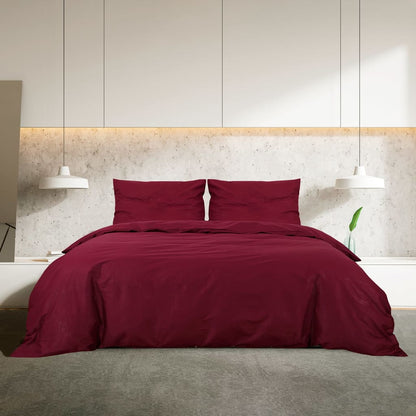 vidaXL Duvet Cover Set Bordeaux 260x240 cm Cotton
