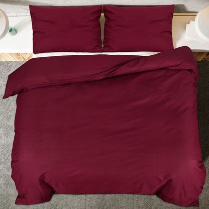 vidaXL Duvet Cover Set Bordeaux 260x240 cm Cotton