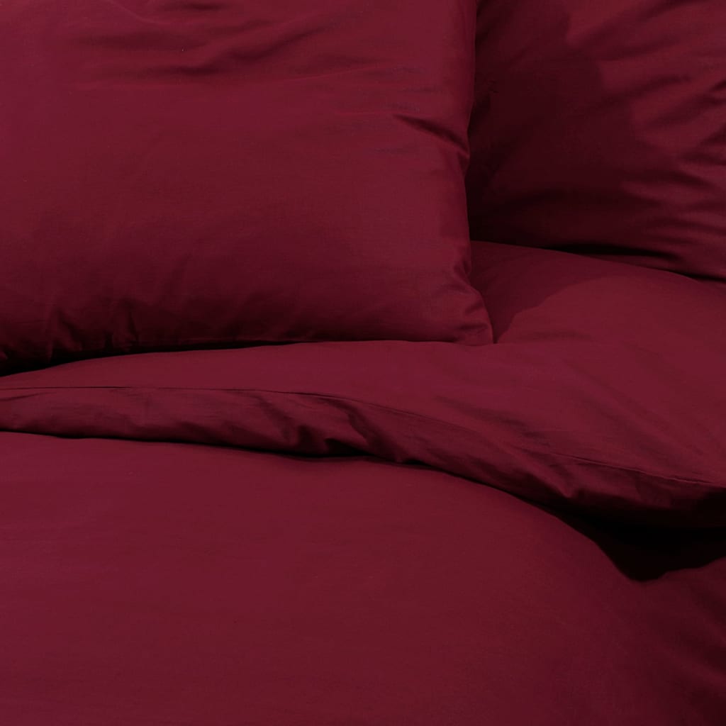 vidaXL Duvet Cover Set Bordeaux 260x240 cm Cotton