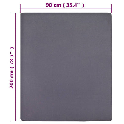 vidaXL Jersey Fitted Sheets 2 pcs Anthracite 90x200 cm Cotton
