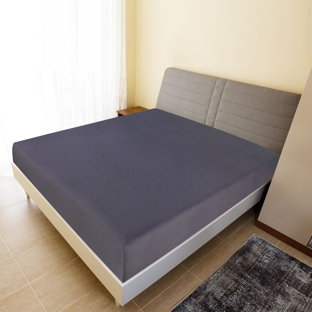 vidaXL Jersey Fitted Sheet Anthracite 140x200 cm Cotton