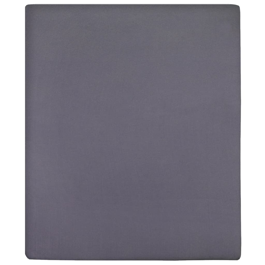 vidaXL Jersey Fitted Sheets 2 pcs Anthracite 140x200 cm Cotton