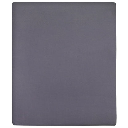vidaXL Jersey Fitted Sheets 2 pcs Anthracite 140x200 cm Cotton