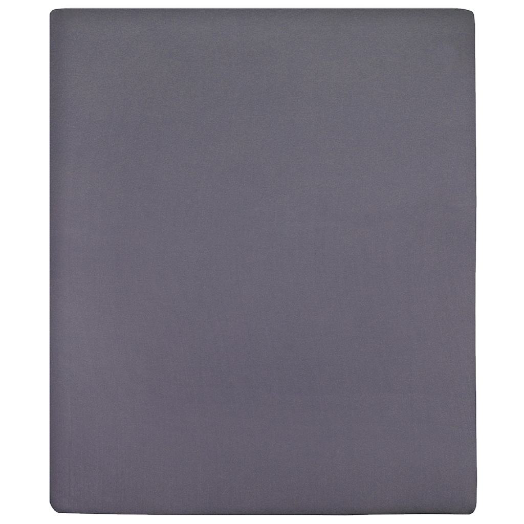 vidaXL Jersey Fitted Sheets 2 pcs Anthracite 180x200 cm Cotton